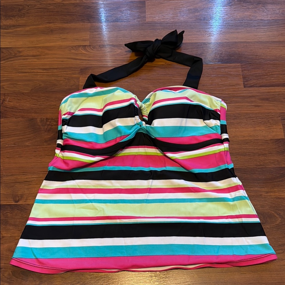 Sonoma Multicolor Striped Tankini Swim Top